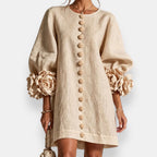 Marcelle | Vestido con flores en relieve