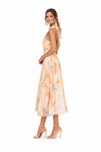 Esther™ | Vestido de Cuello Halter con Estampado de Acuarela