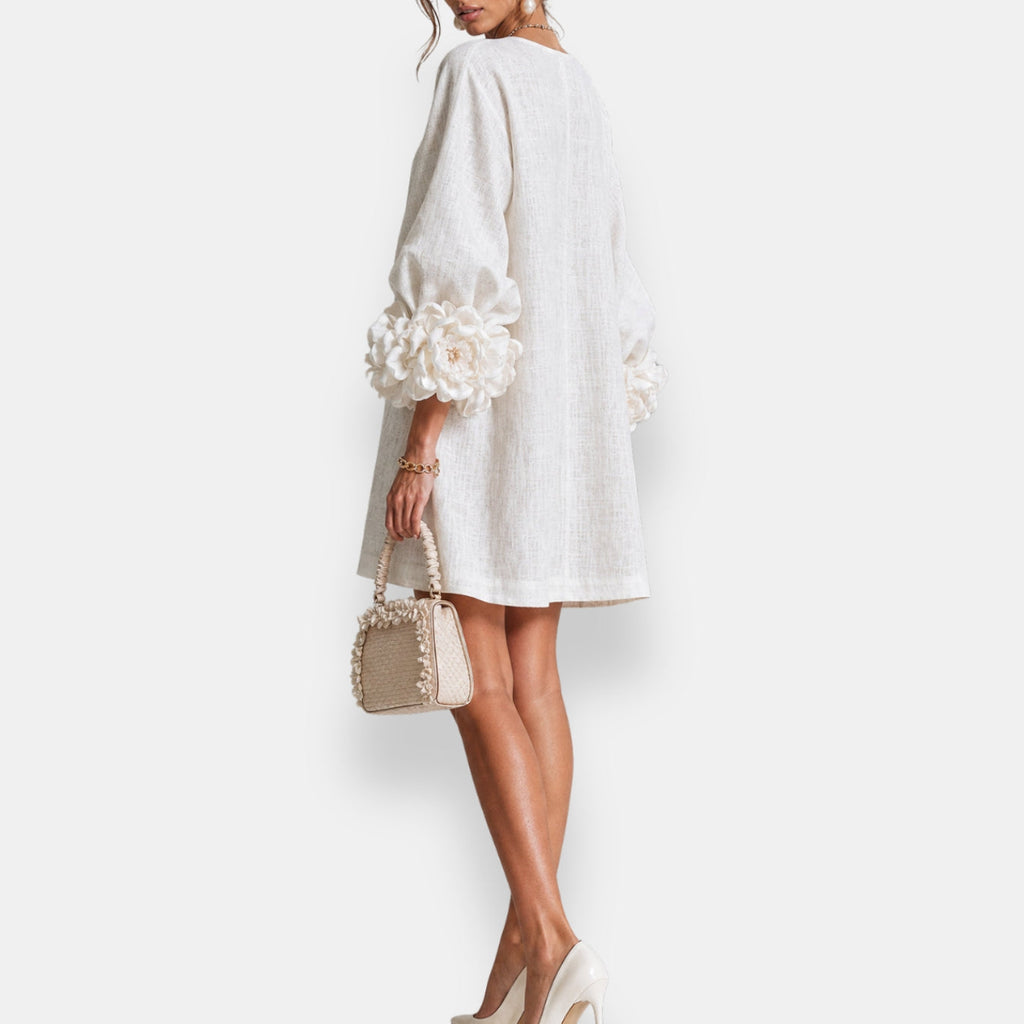 Marcelle | Vestido con flores en relieve