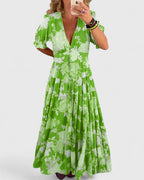 Minelda | Vestido Floral Elegante con Escote en V