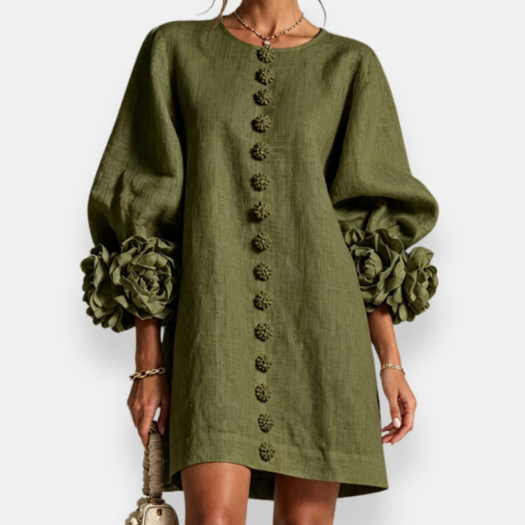 Marcelle | Vestido con flores en relieve