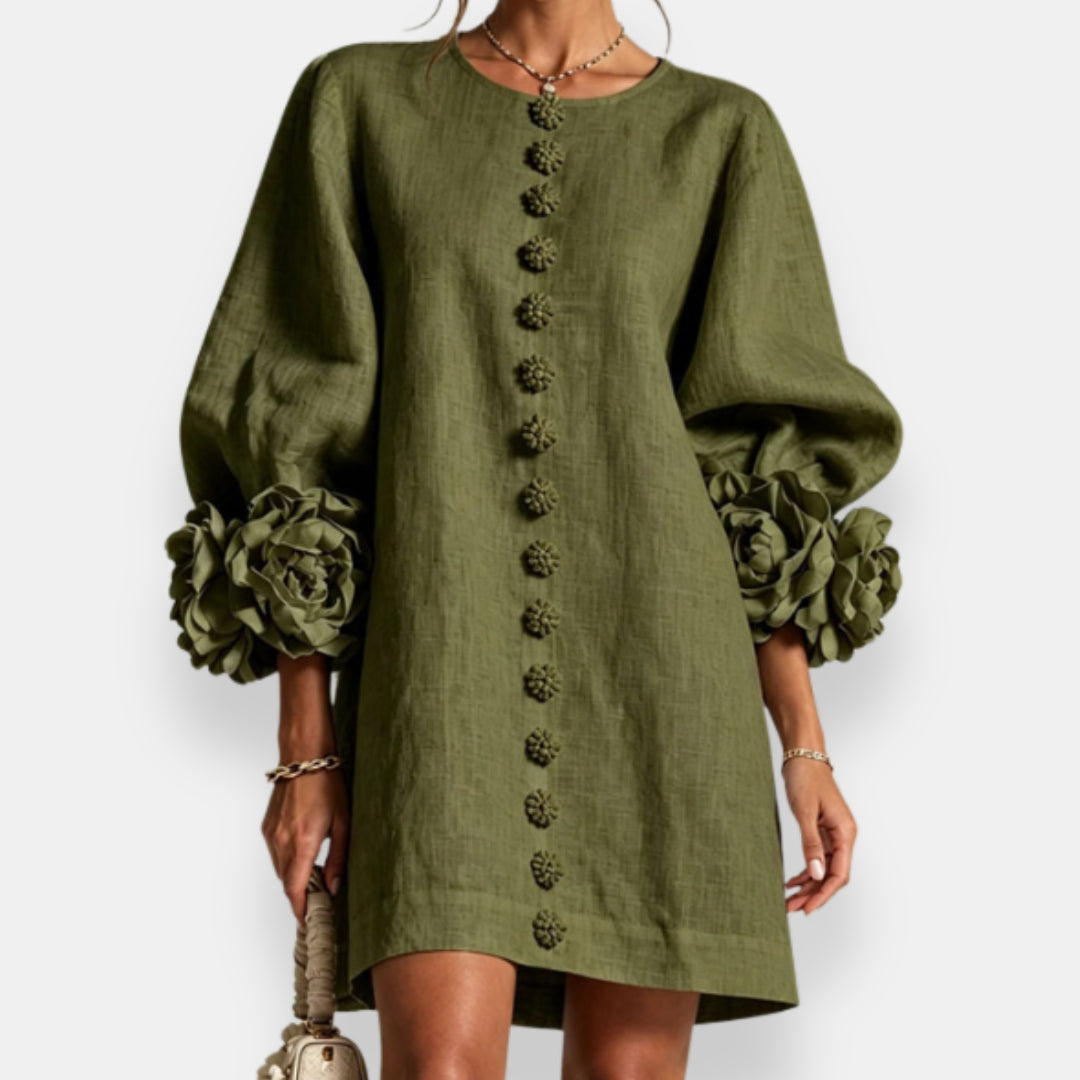 Marcelle | Vestido con flores en relieve