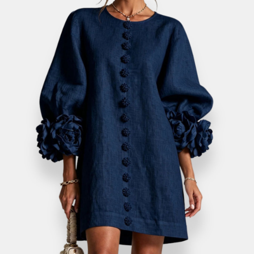 Marcelle | Vestido con flores en relieve