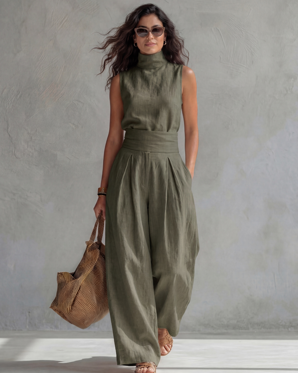 Maria | Conjunto Top y Pantalón Ancho Elegante