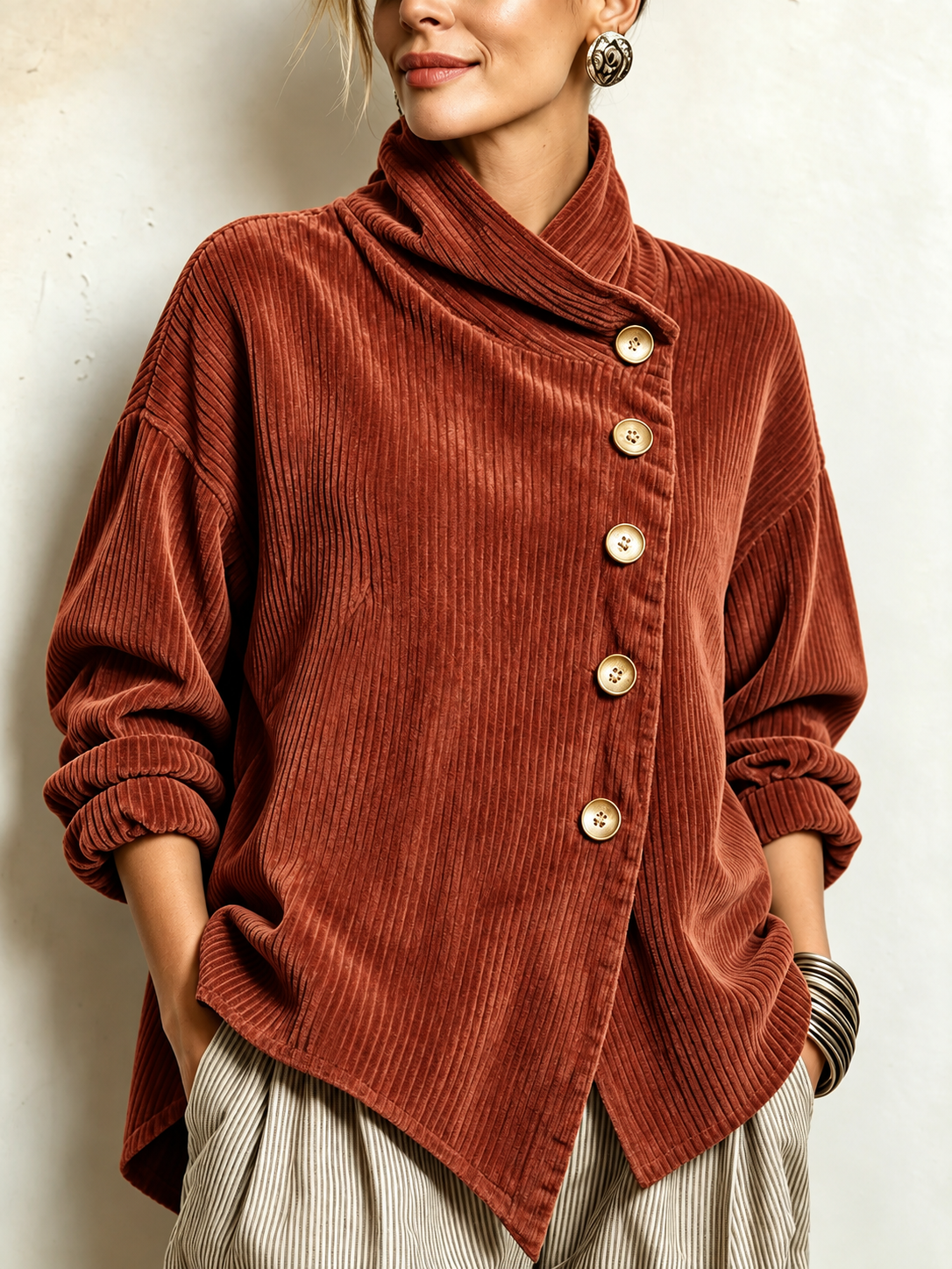 Olivia | Camisa de Pana con Botones