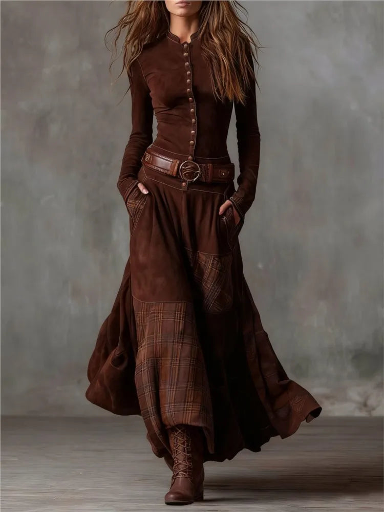 Maison Verin™ | Vestido de cuadros con cinturón