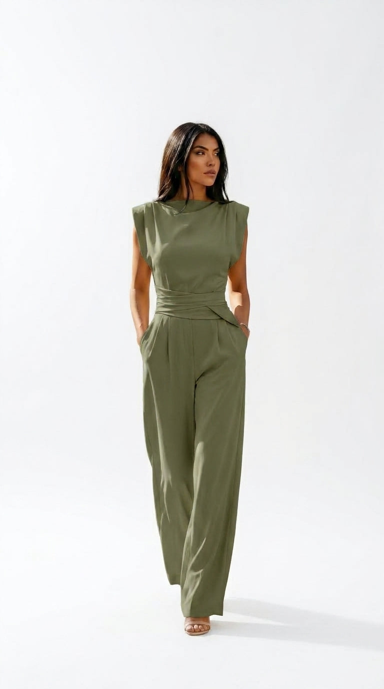 Ariadna™ Mono con Cintura Definida Elegante