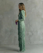 Clara | Vestido Elegante con Mangas de Flecos
