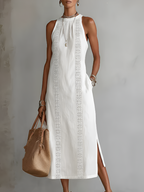 Jimena | Vestido Midi Elegante con Cuello Mao