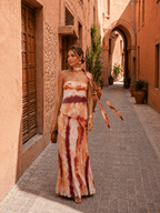 Pilar™ | Vestido largo estampado sin tirantes