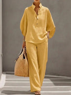Maribel | Conjunto con Mangas Murciélago y Pantalón Ancho
