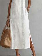 Jimena | Vestido Midi Elegante con Cuello Mao