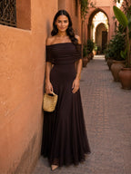 Adriana™ | Vestido marrón estilo Toledo