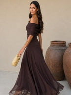 Adriana™ | Vestido marrón estilo Toledo
