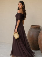 Adriana™ | Vestido marrón estilo Toledo
