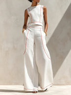 Vittoria | Conjunto blanco elegante de dos piezas